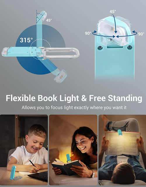 Load image into Gallery viewer, Amber Book Light, USB Rechargeble Book Light for Reading in Bed, Clip on Book Light, Brightness Adjustable, Sleep Aid Light, Warm White (Blue)
