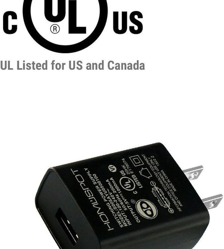 UL Certified USB Wall Charger Power Supply 5V 1A (1000Ma) Universal Portable Travel Power Adapter Plug Block High Speed for Iphone Ipad Ipad Samsung HTC LG Ipod Nokia Travel Office Home Use