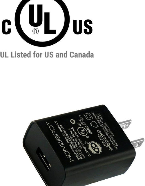 Load image into Gallery viewer, UL Certified USB Wall Charger Power Supply 5V 1A (1000Ma) Universal Portable Travel Power Adapter Plug Block High Speed for Iphone Ipad Ipad Samsung HTC LG Ipod Nokia Travel Office Home Use
