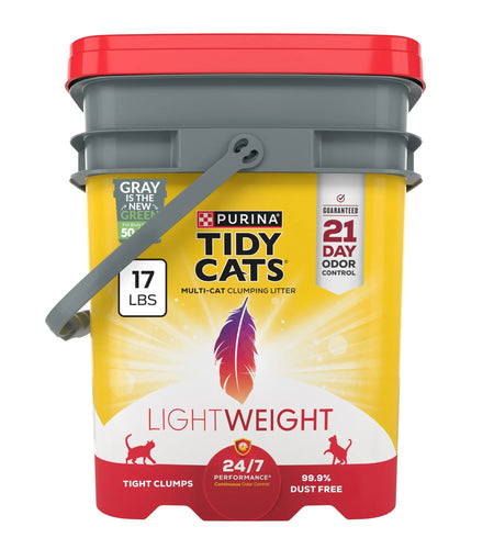 Purina  Lightweight Clumping Cat Litter, Low Dust, 24/7 Odor Control, 17 Lb. Pail