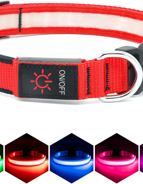 Load image into Gallery viewer, LED Dog Collar, Light up Dog Collar Adjustable USB Rechargeable Super Bright Safety Light Glowing Collars for Dogs
