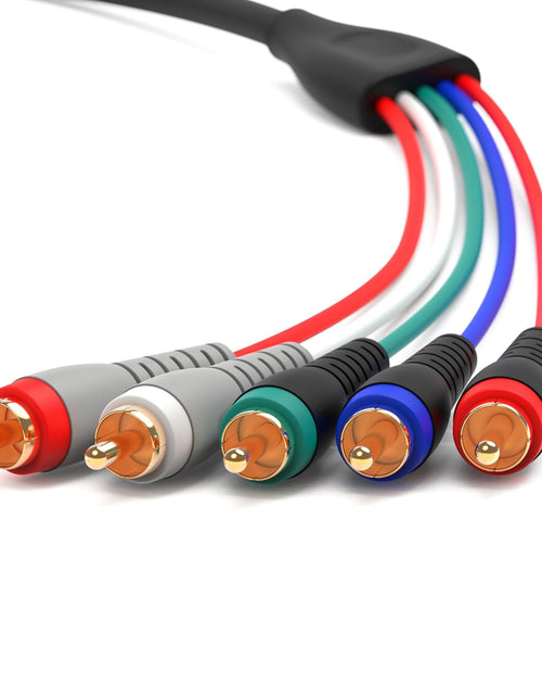 Load image into Gallery viewer, Component Video Cable with Audio (25FT, RCA- 5 Cable, Supports 1080I) - Compatible with DVD Players, VCR, Camcorder, Projector
