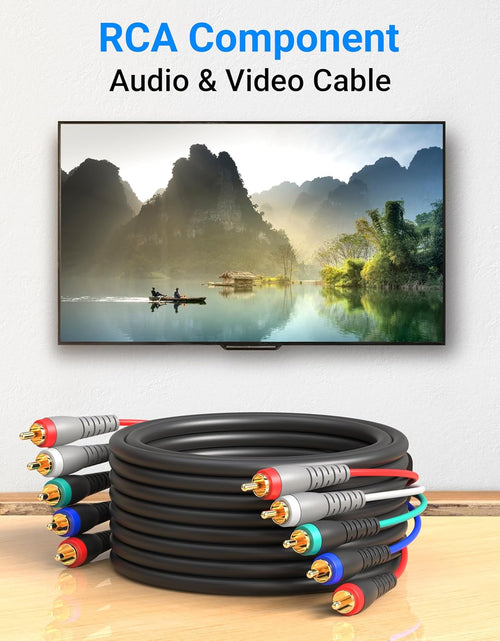 Load image into Gallery viewer, Component Video Cable with Audio (25FT, RCA- 5 Cable, Supports 1080I) - Compatible with DVD Players, VCR, Camcorder, Projector
